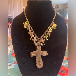 Copper bronze charm necklace